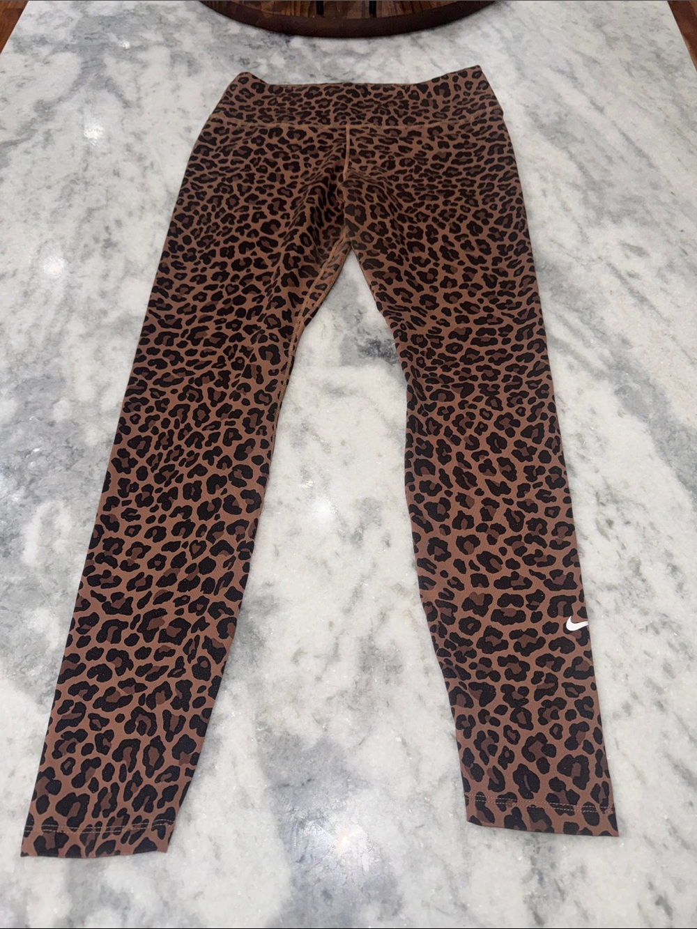 Nike Brown and Black Leopard Print Women's Leggings
